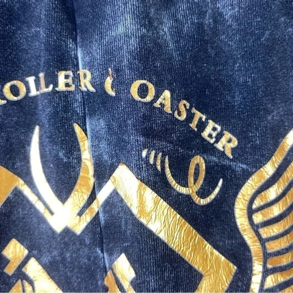 Disney Rock N Roller Coaster Black Distressed Leggings Size Medium - Picture 2 of 6